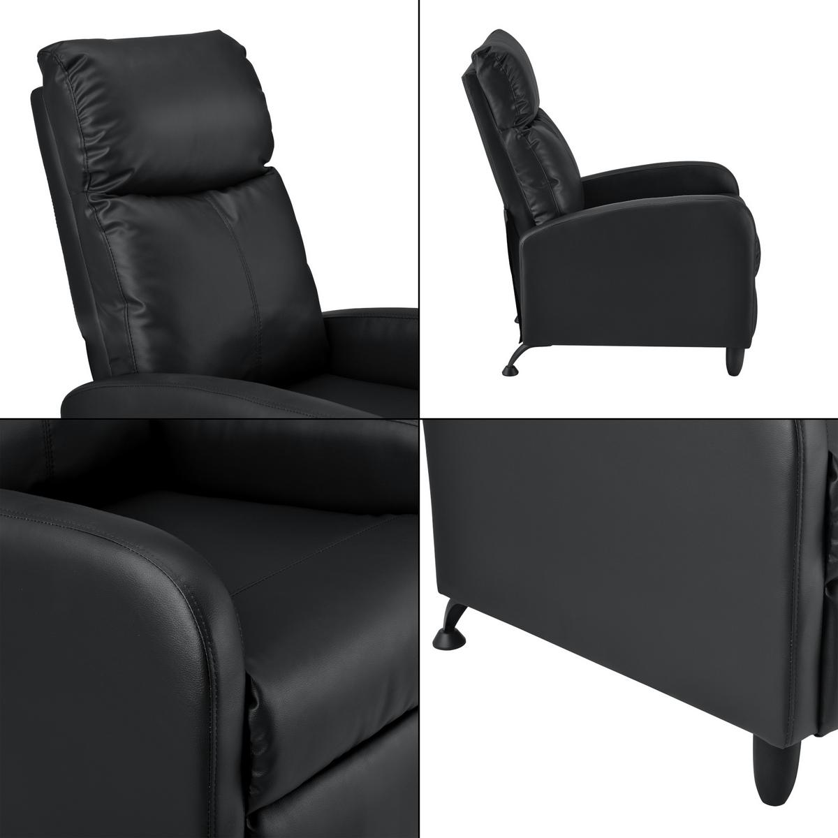 POLSTERSESSEL Bregenz Kunstleder Schwarz - Schwarz, Textil (60/102/92cm) - [en.casa]