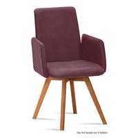 ARMLEHNSTUHL (4er-Set) Dilys 52x92x60 Eiche geölt/Marsala - Eichefarben/Brombeere, Kunststoff (60/92/52cm) - 58aufmkessel