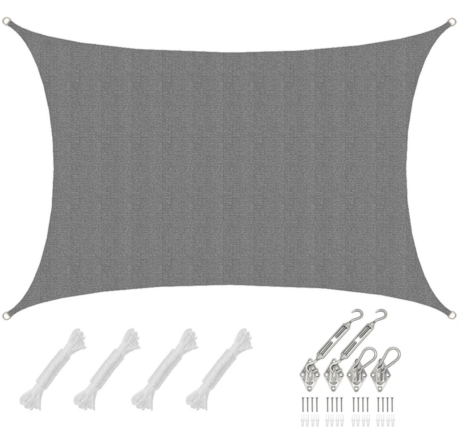 SONNENSEGEL Luftdurchlässig 600/400 cm Grau - Grau, Kunststoff (400/600cm) - Amanka
