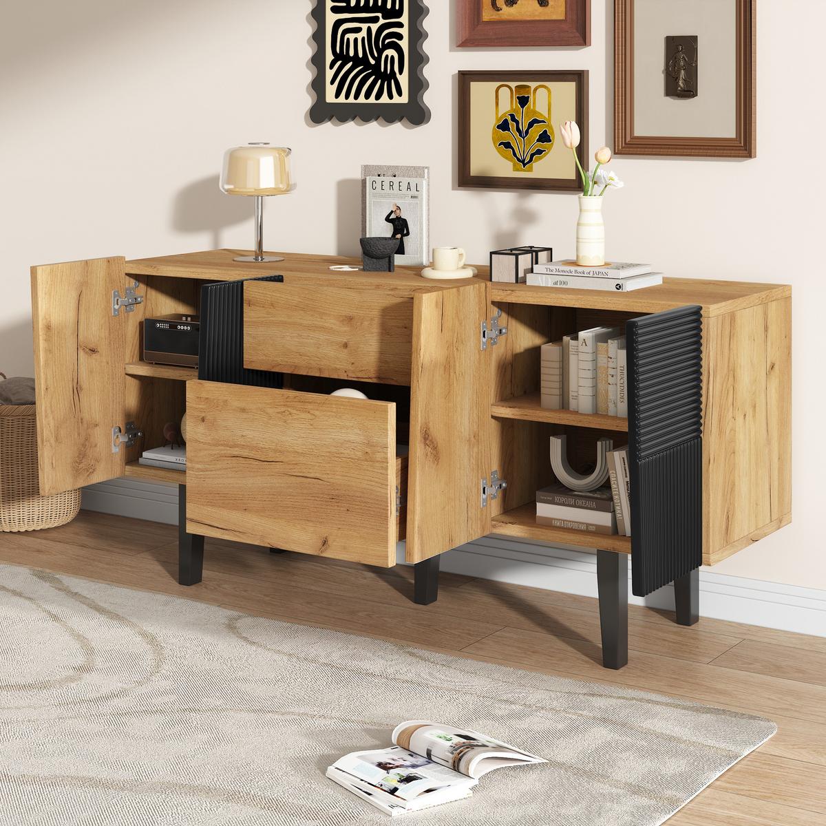 TV-SCHRANK Oak-coloured 40/140/70 cm - Eichefarben, Holz (140/70/40cm) - Urban Meuble