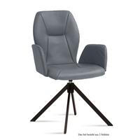 ARMLEHNSTUHL drehbar (2er-Set) Deonne 58x92x60 Schwarz/Grau - Schwarz/Grau, Kunststoff (60/92/58cm) - 58aufmkessel