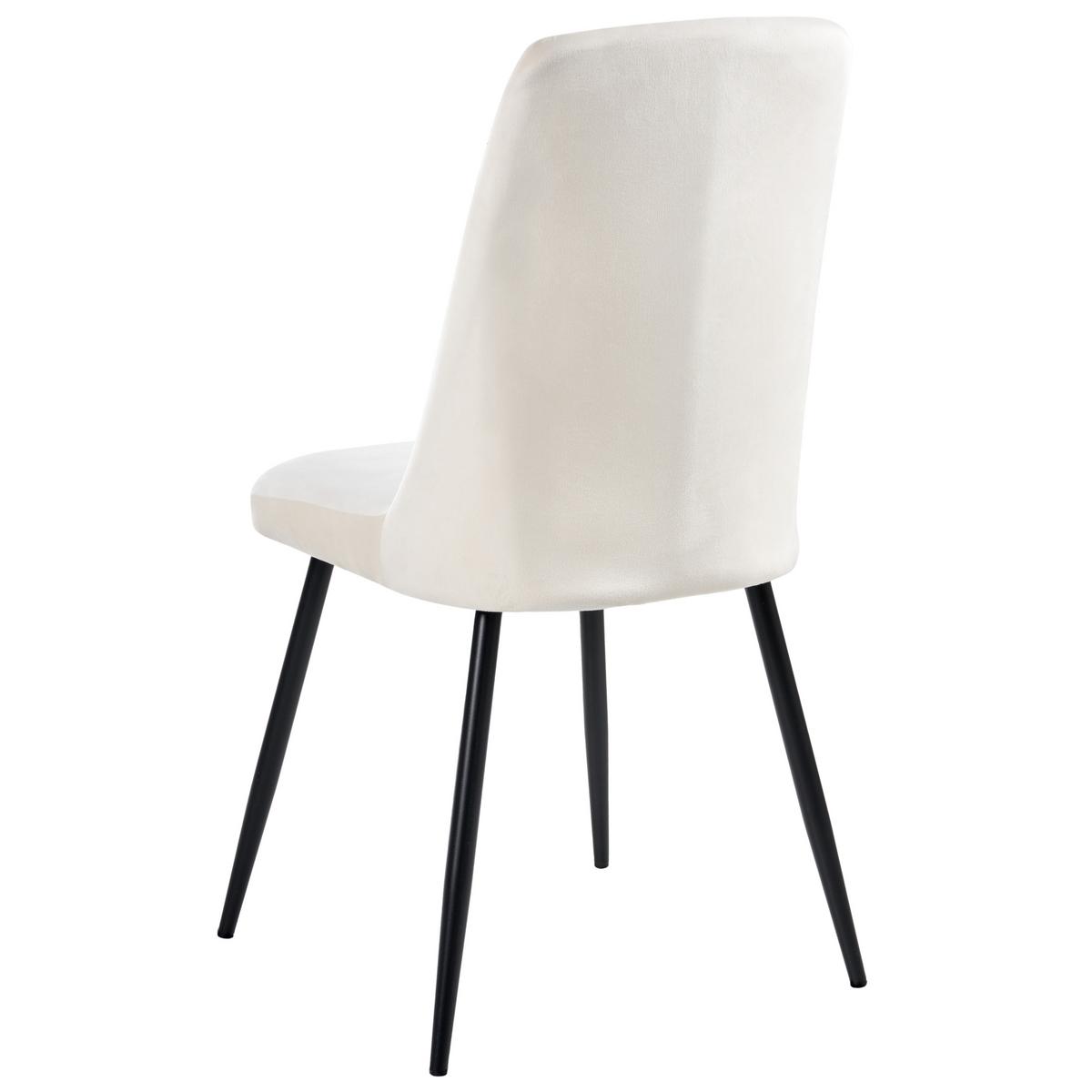 ESSZIMMERSTUHL 4er-Set Cremeweiß Kirby - Schwarz/Weiß, Textil (47/91/49cm) - Beliani