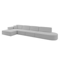 ECKSOFA Ottomane Links IREA-L3-v4 - 412x165x77 cm Hellgrau - Hellgrau, Holzwerkstoff/Textil (412/165cm) - ALTDECOR