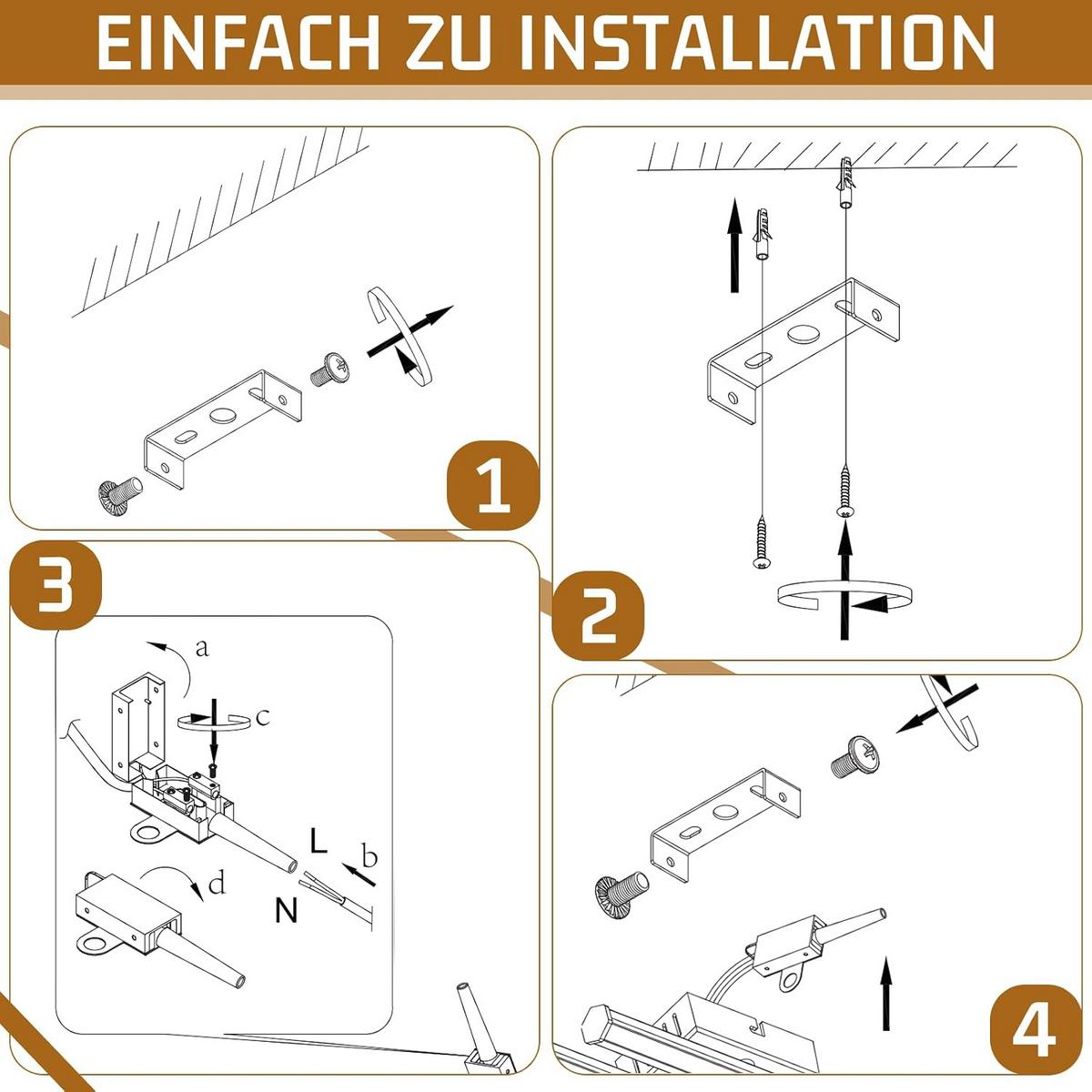 LED-DECKENLEUCHTE Machado 12/44/6cm - Schwarz, Metall (44/12/6cm) - ZMH