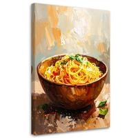 LEINWANDBILD Spaghetti Pasta 70x100cm - Beige, Textil (70/100cm) - Feeby