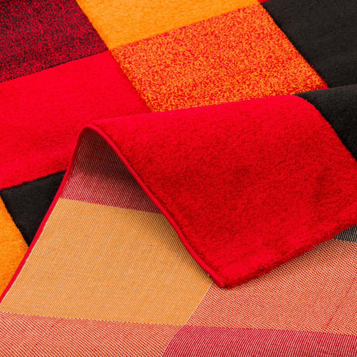 DESIGNER TEPPICH BRILLIANT KARO - Rot/Orange, Textil (160/230cm) - Pergamon