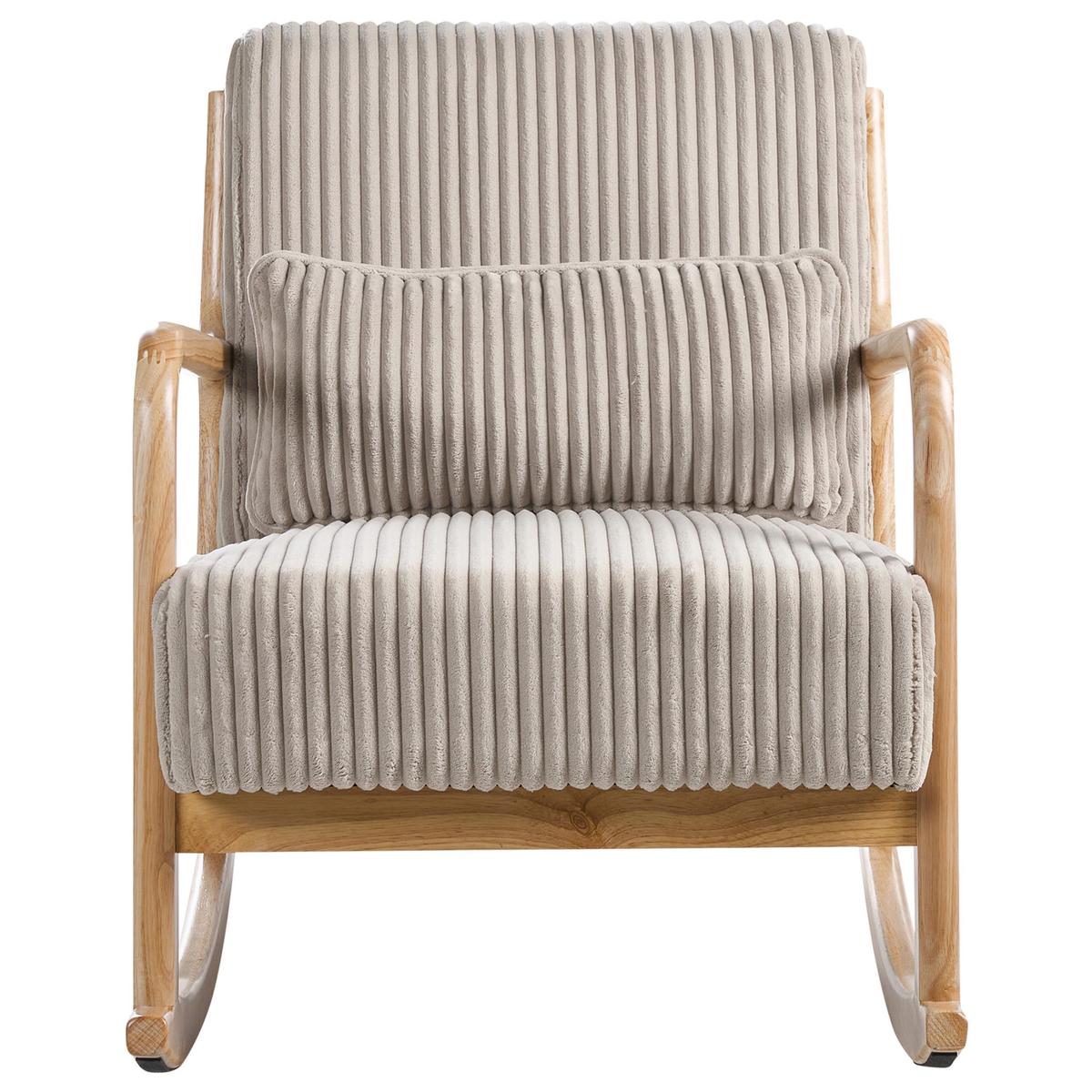 SCHAUKELSESSEL Hellbraun Sorsele - Hellbraun/Beige, Textil (65/79/81cm) - Beliani