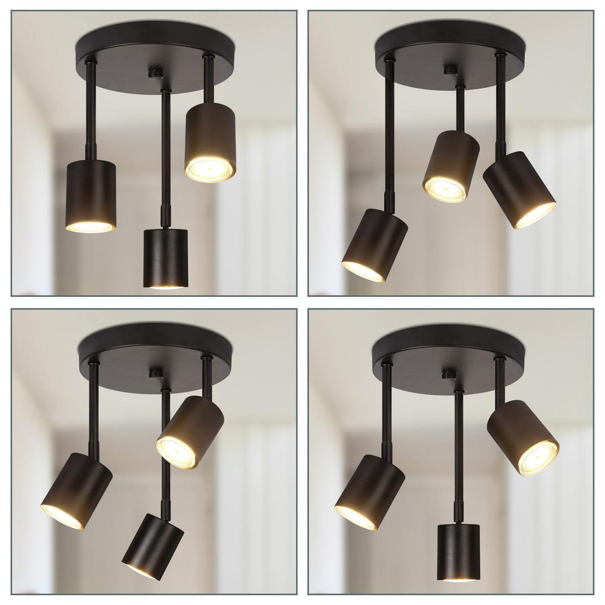 DECKENSTRAHLER Magnuson 3-flammig 19/19/28.5cm - Schwarz, Metall (19/19/28.5cm) - Nettlife