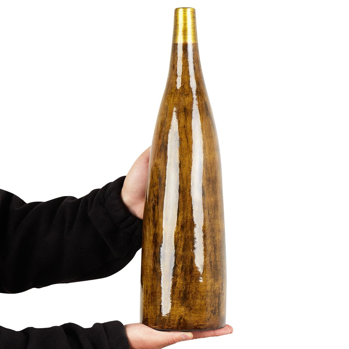 BLUMENVASE Terrakotta braun Burgos - Braun, Stein (52cm) - Beliani