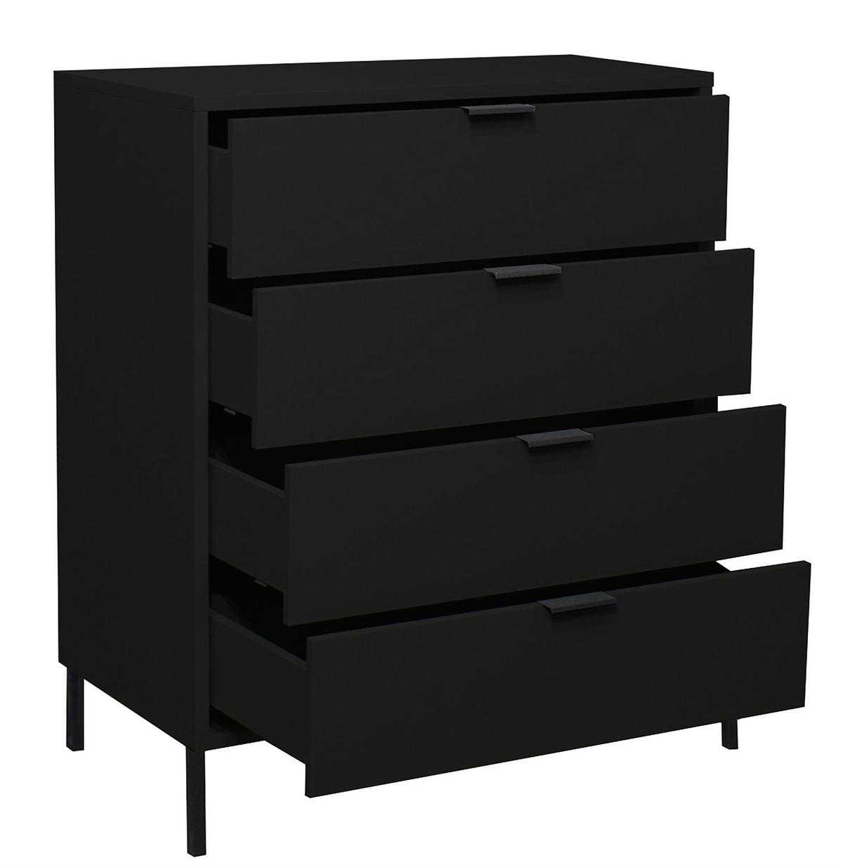 KOMMODE Erna 81x45x102 Anthrazit matt Lack - Anthrazit, Holzwerkstoff (81/102/45cm) - 58aufmkessel