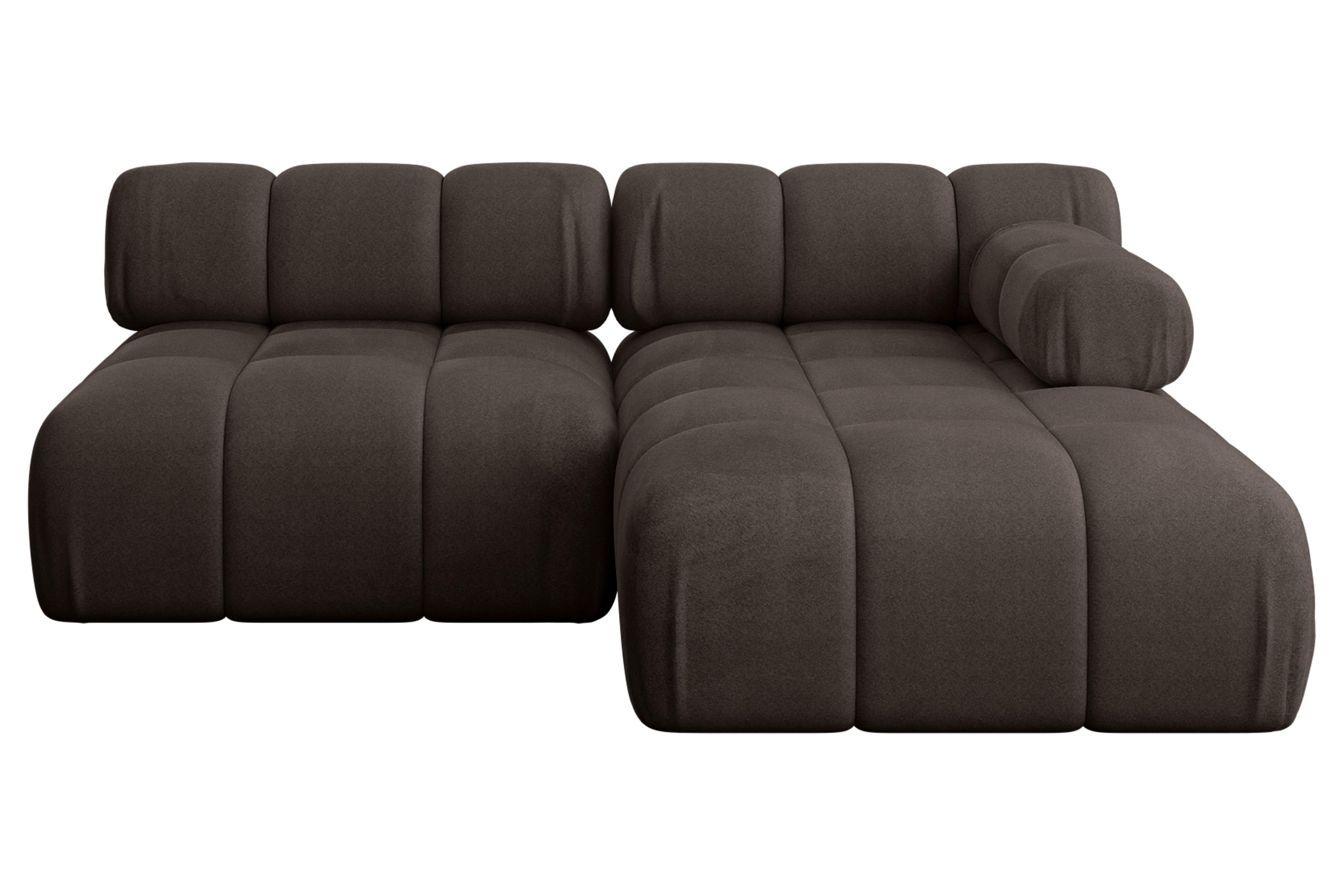 ECKSOFA modulares Sofa Razon-L1 - 190x160x70 cm Braun Velours - Braun, Holzwerkstoff/Textil (190/160cm) - ALTDECOR