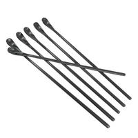 LATTE MACCHIATO LÖFFEL 22 cm Länge (6er Set) - Schwarz, Metall - Intirilife