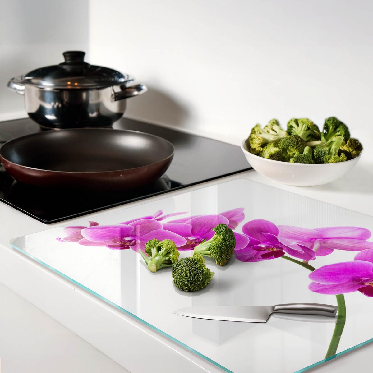 GLASPLATTE 60x52 cm Rosa Orchidee - Pink, Glas (60/0.4/52cm) - TULUP