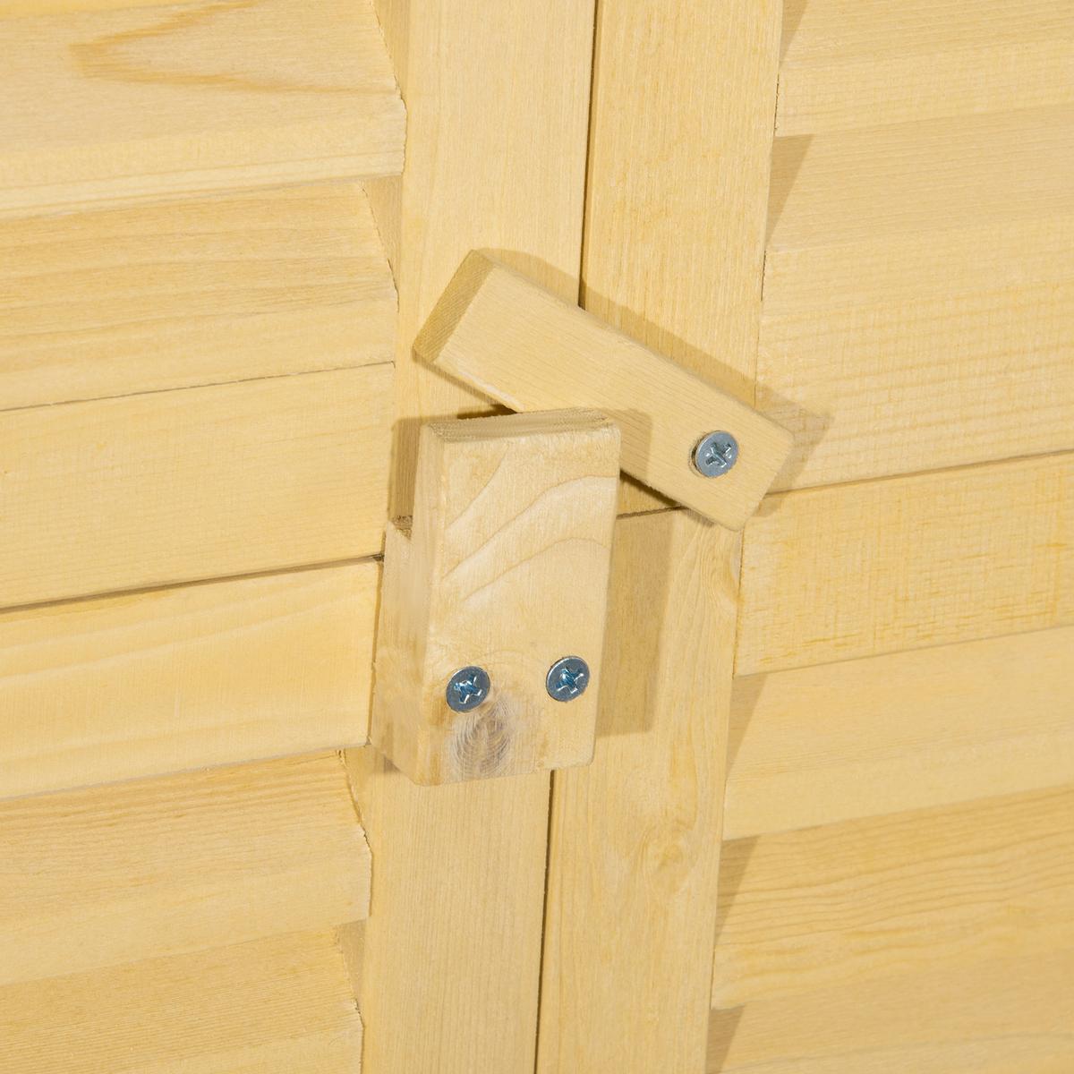 GARTENSCHRANK Holz Geräteschuppen 4 Fächer Geräteschrank mit Asphaltdach Natur - Fichtefarben, Holz (46.5/160/87cm) - Outsunny