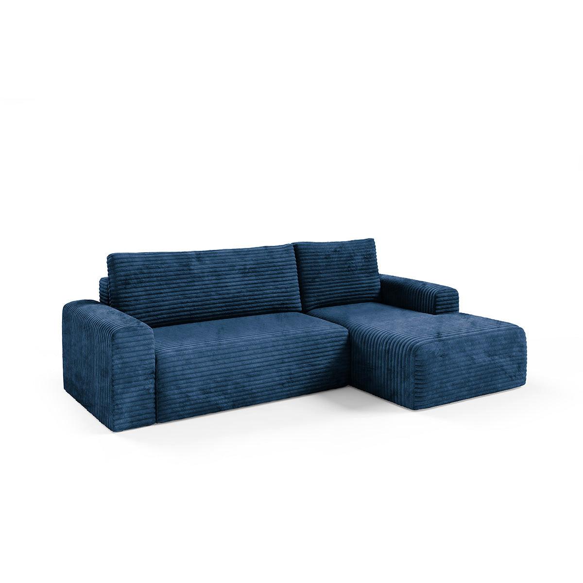 ECKSOFA Romeo 3 Sitzplätze Dunkelblau - Blau, Holz (268/163cm) - Petits-meubles
