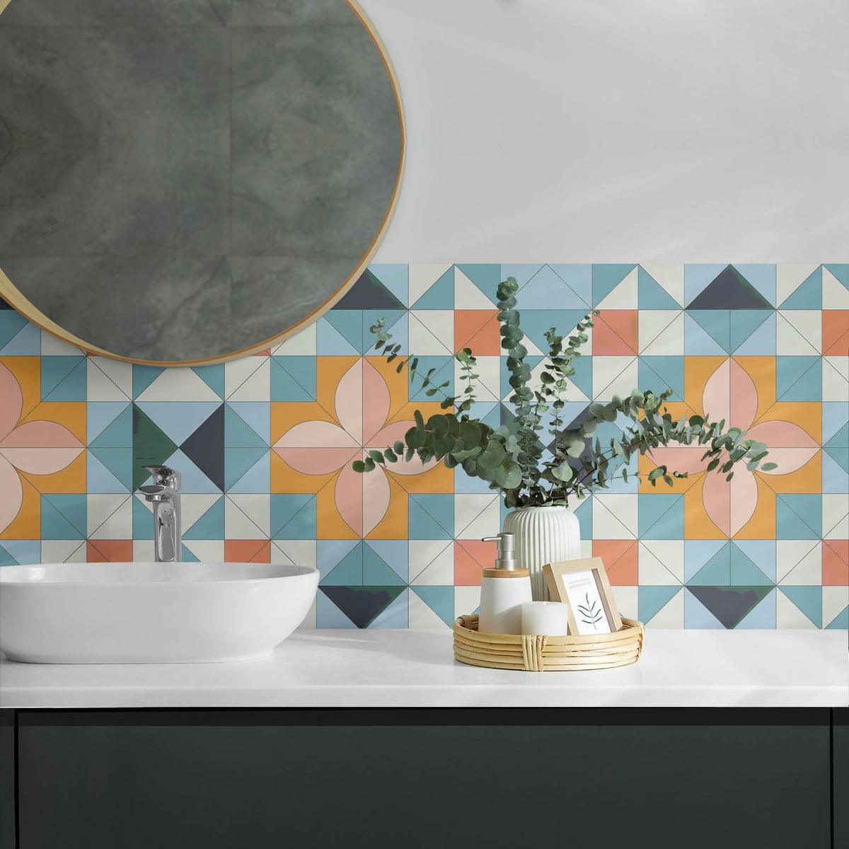WANDPANEEL 100x50 cm selbstklebend Fiorenza - Orange, Kunststoff (50/1.6/100cm) - Wallfluent