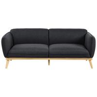 3-SITZER-SOFA Stoff Schwarz Ljung - Hellbraun, Textil (210/82/82cm) - Beliani