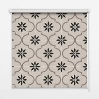 INNENROLLO - Fensterrollo - Rollo - 120x140 cm - Marokkanische blumenförmige Fliese - Grau, Kunststoff (120/140/0.5cm) - TULUP