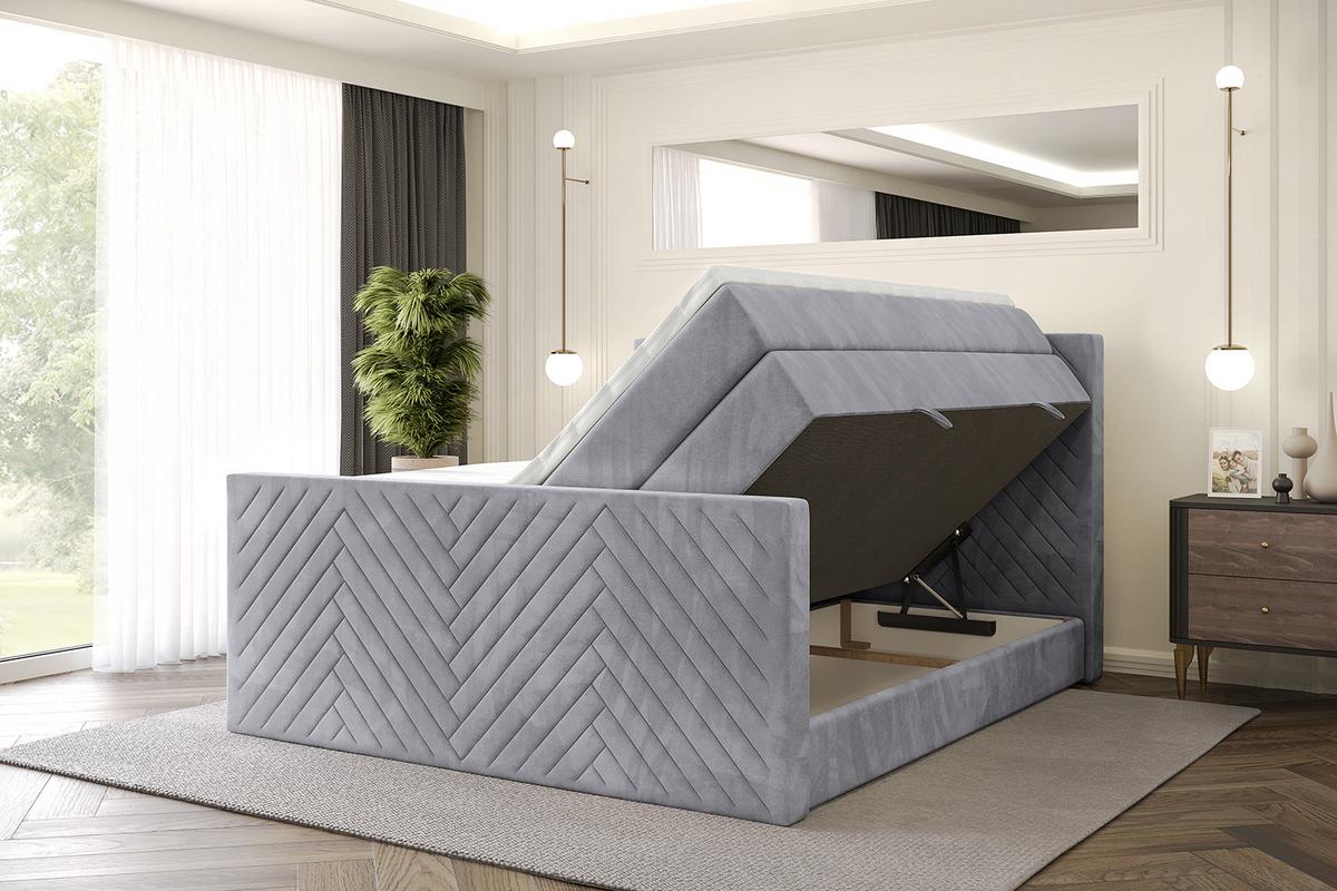 BOXSPRINGBETT mit Matratze und Lattenrost - VEXA-Z KING-120x200 - Grau Monolith - Grau, Holzwerkstoff (120/200cm) - ALTDECOR