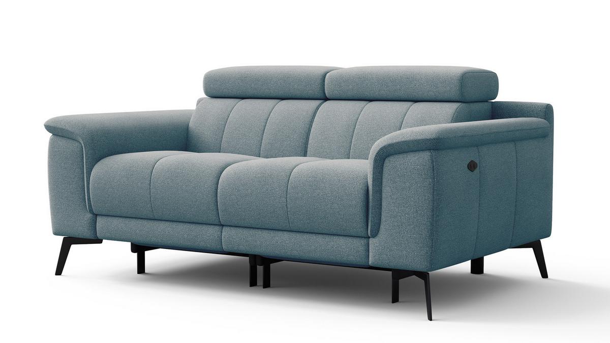 RELAXSOFA FIERO 2-Sitzer mit 2 Relaxfunktionen, mintgrün - Schwarz/Mintgrün, Holzwerkstoff/Textil (170/82/103cm) - Wozimo