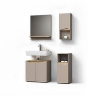 BADMÖBEL-KOMBINATION Timavo Greige 4 Teile - Greige, Holzwerkstoff (60/57/35cm) - Livinity®