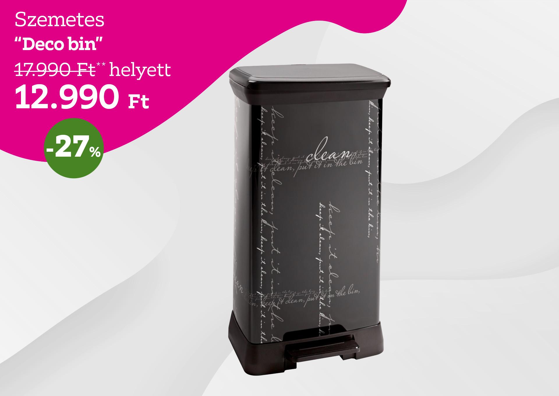 Szemetes DECO BIN 17990 Forint helyett 12990 Forint, kedvezmény mértéke 27%