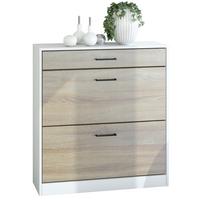 SCHUHSCHRANK Elvas Front in Eiche Sägerau - Eiche San Remo, Holzwerkstoff (89/95.5/27cm) - Vladon