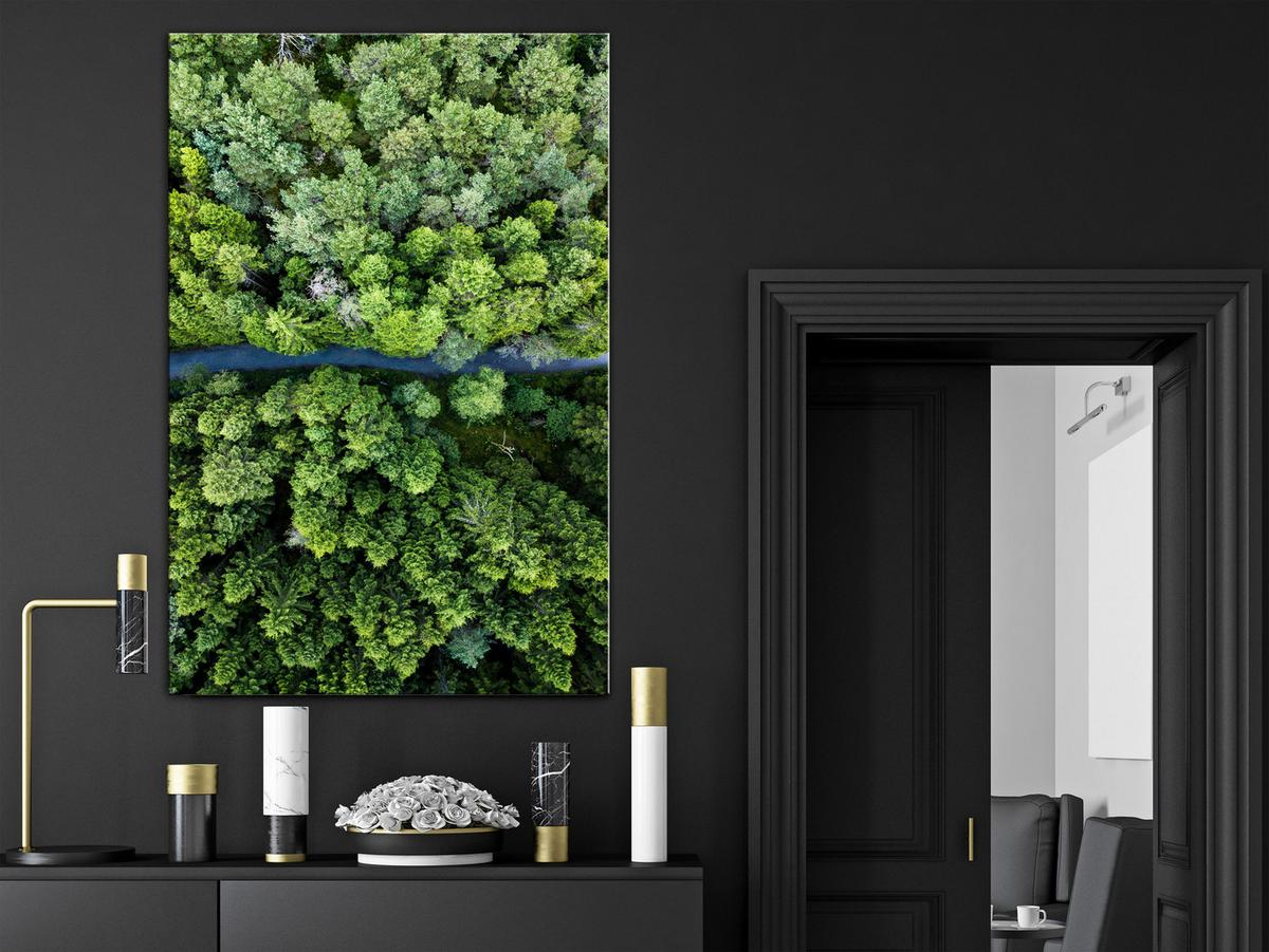 KUNSTDRUCK Grün 40/60 cm - Grau/Grün, Textil (40/60cm) - KUNSTLOFT