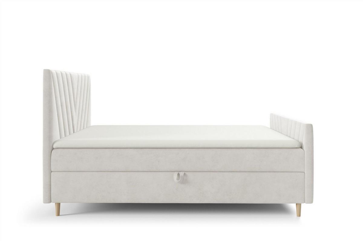 BOXBETT Carlito Premium - Weiß, Holzwerkstoff/Textil (120/200cm) - Fun Möbel