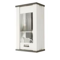KÜCHE-HÄNGESCHRANK weiß Pinie, anthrazit Landhaus, Küchenschrank hängend mit Soft-Close - Anthrazit/Schwarz, Glas/Holzwerkstoff (50/90/31cm) - Furn.Design