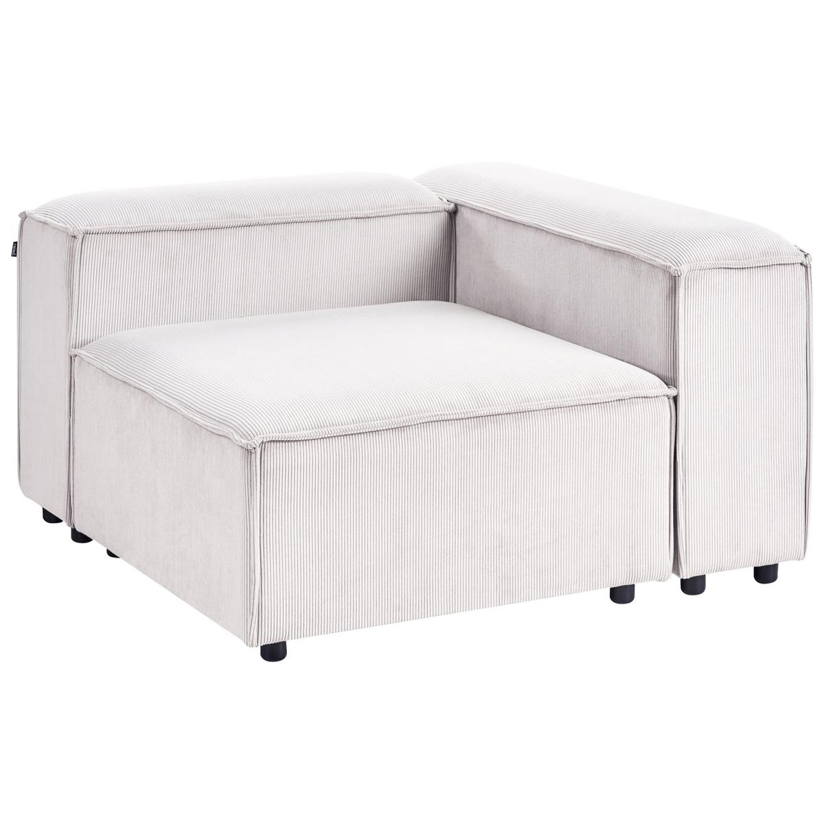 ECKMODUL Cord Cremeweiß linksseitig Ardal - Creme, Textil (120/68/120cm) - Beliani