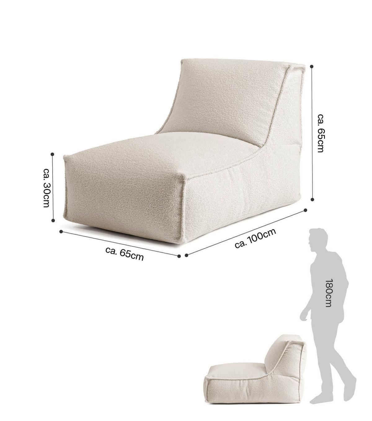 SITZSACK Bouclé Doze - Beige, Textil (100/65/65cm) - Mokebo