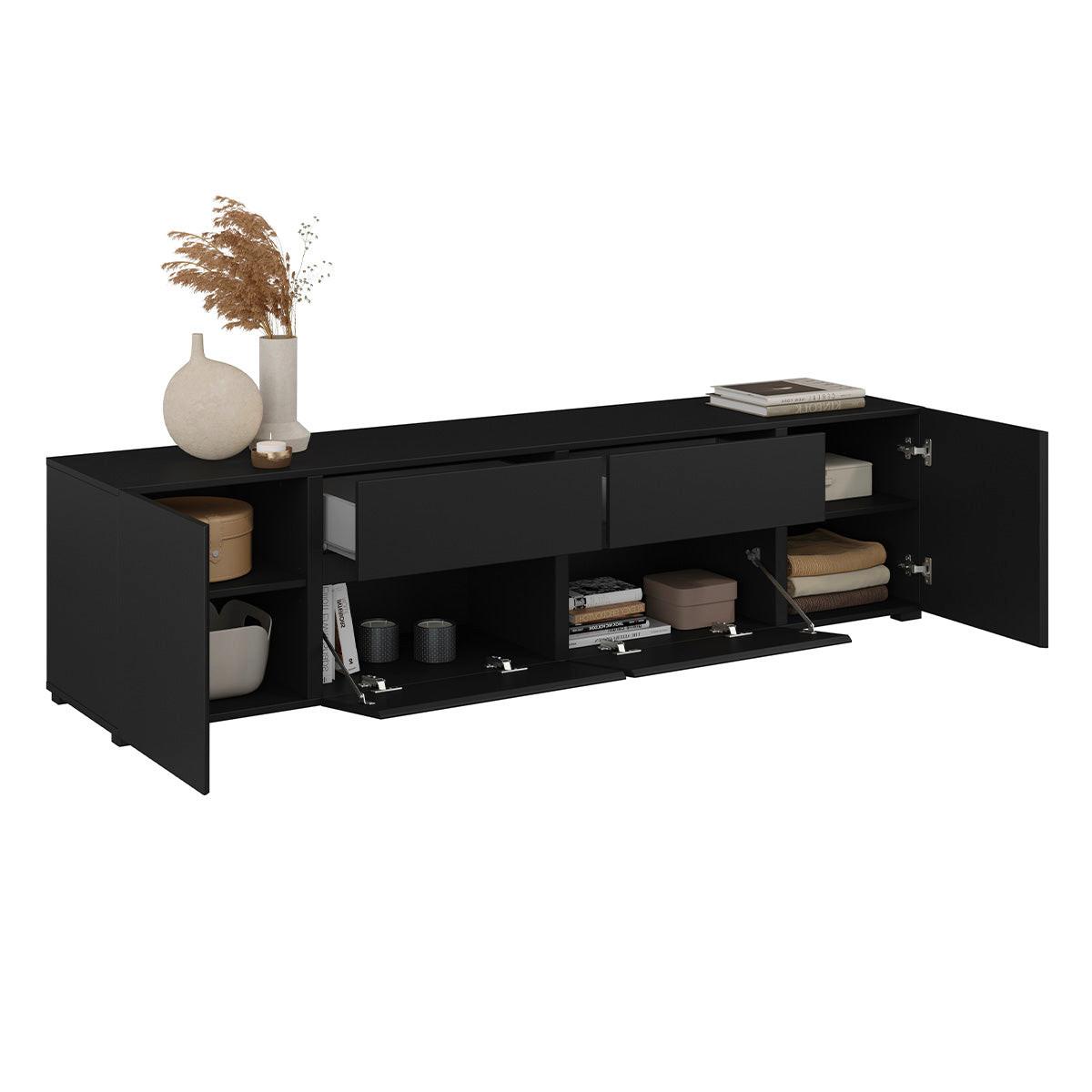 TV-MÖBEL Maxis Schwarz - Schwarz, Holzwerkstoff (195/48/40cm) - Petits-meubles