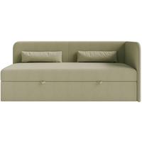 JUGENDBETT Calmmo Olivgrün mit Chenille-Bezug, Kopfteil rechts - Olivgrün, Textil (90/200cm) - Selsey
