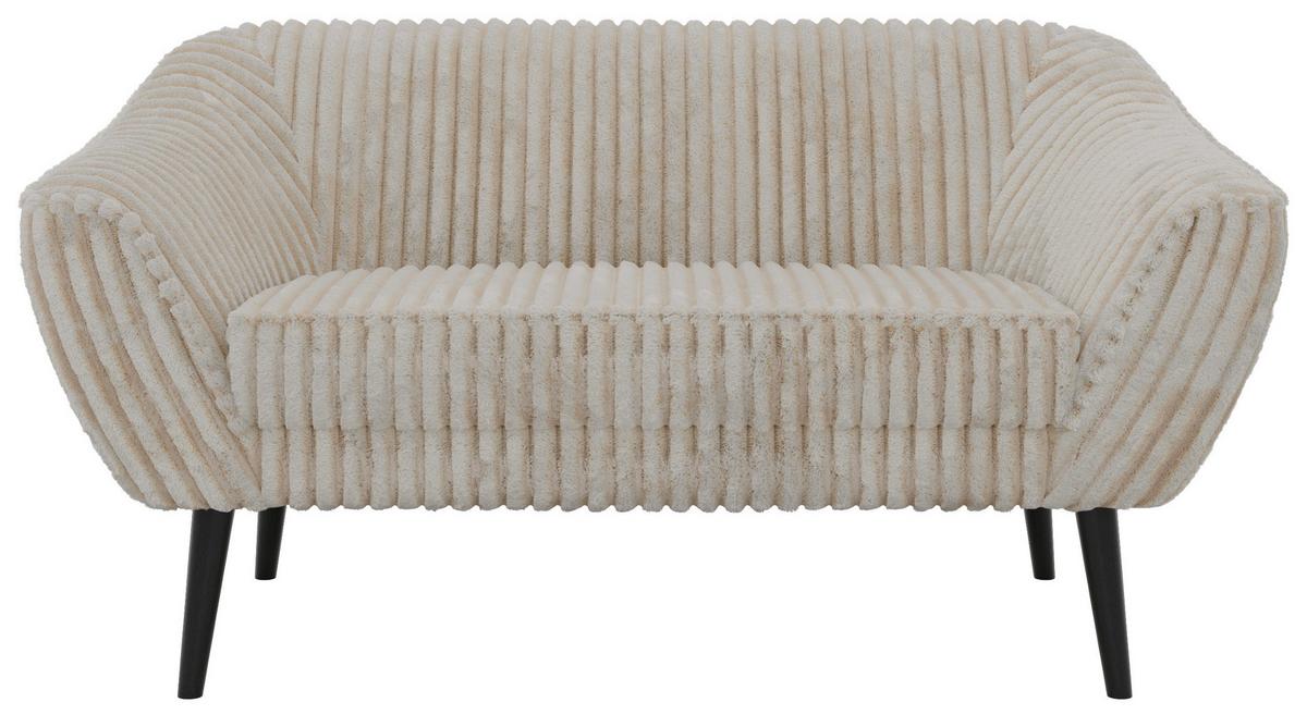 2-SITZER-SOFA PIRS - Beige Cord - Schwarze Beine - Beige/Creme, Holzwerkstoff/Textil (140/75/74cm) - MKS