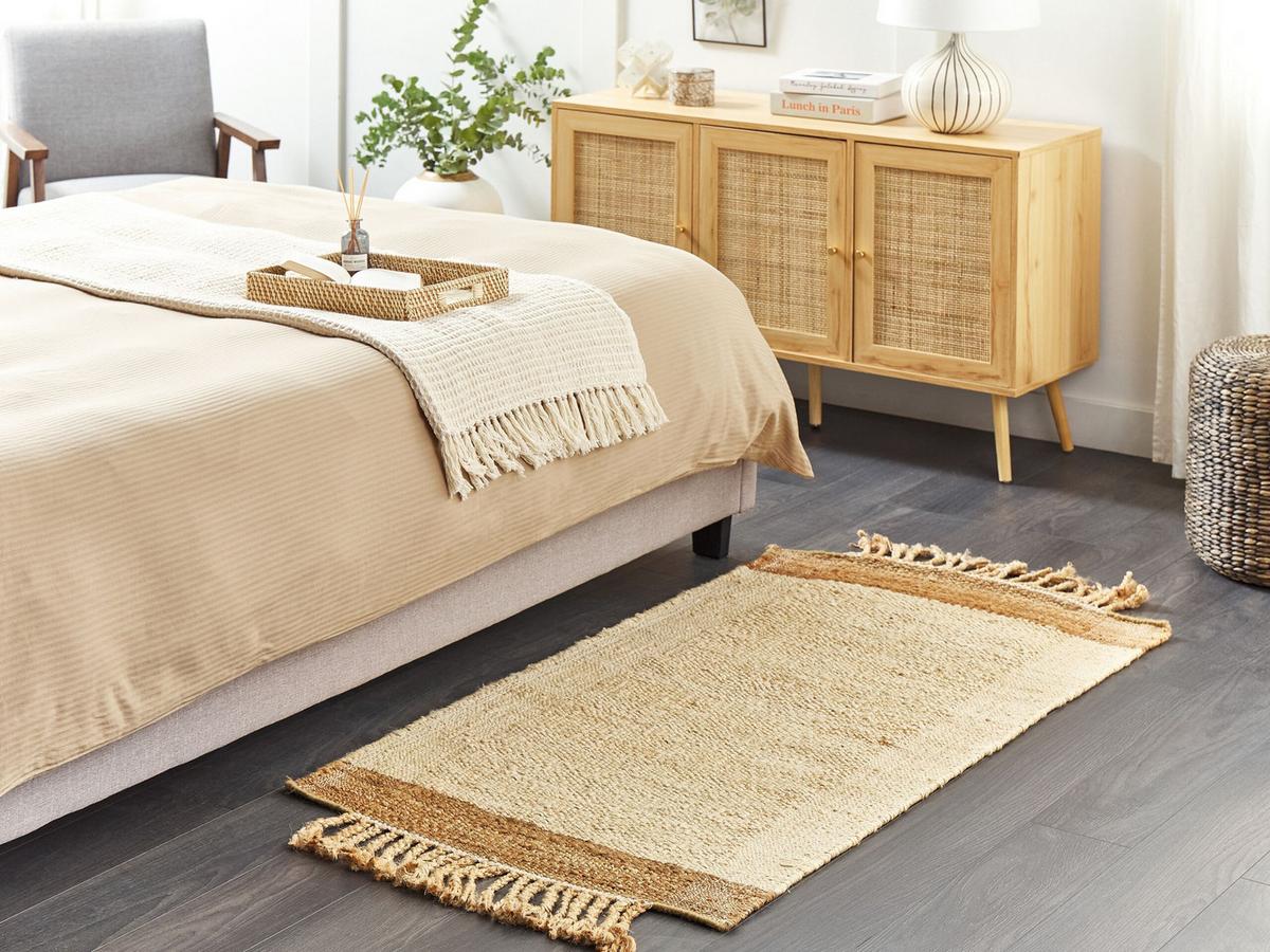 TEPPICH geflochten Dedemli 150/80 cm - Beige, Naturmaterialien (80/150cm) - Beliani