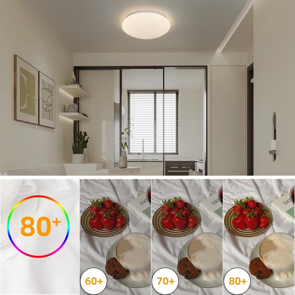 LED-DECKENLEUCHTE Stefan 29/29/8 cm - Weiß, Kunststoff (29/29/8cm) - Nettlife