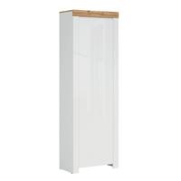 VITRINE Hella Weiß und Holz - Weiß, Holzwerkstoff (68/203/37cm) - Petits-meubles