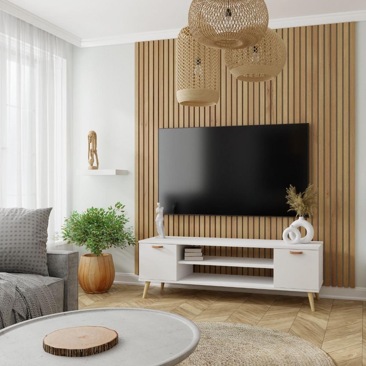 LOWBOARD Focus - Eichefarben/Weiß, Holzwerkstoff (40/50/135cm) - RAUMHIRSCH FURNITURE