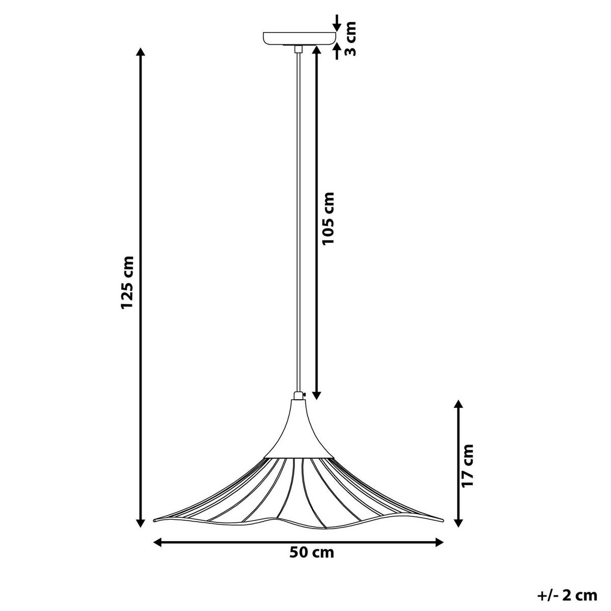 HÄNGELEUCHTE Mazaro 50/50/125 cm - Schwarz, Metall (50/50/125cm) - Beliani