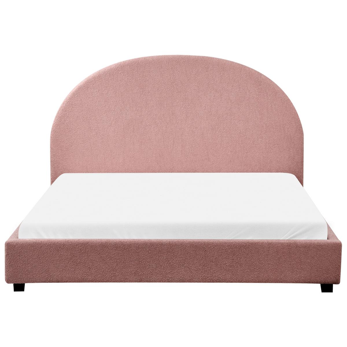 BETT mit Lattenrost 140/200 cm Bouclé Pastellrosa Vaucluse - Pink, Textil (140/200cm) - Beliani