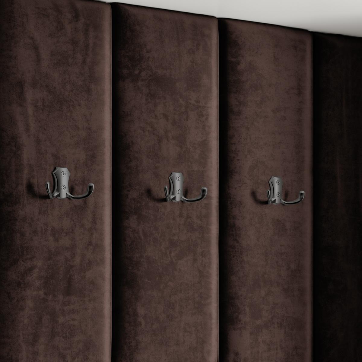 GARDEROBENSCHRANK REMA 180/240/60 cm Modern Garderobe-Set Eiche Wotan - Eiche Wotan/Schwarz, Holzwerkstoff (180/240/60cm) - MASSENO