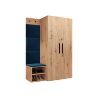 GARDEROBEN-SET Medi IV - Blau/Schwarz, Holzwerkstoff/Kunststoff (80/191/50cm) - MIRJAN24