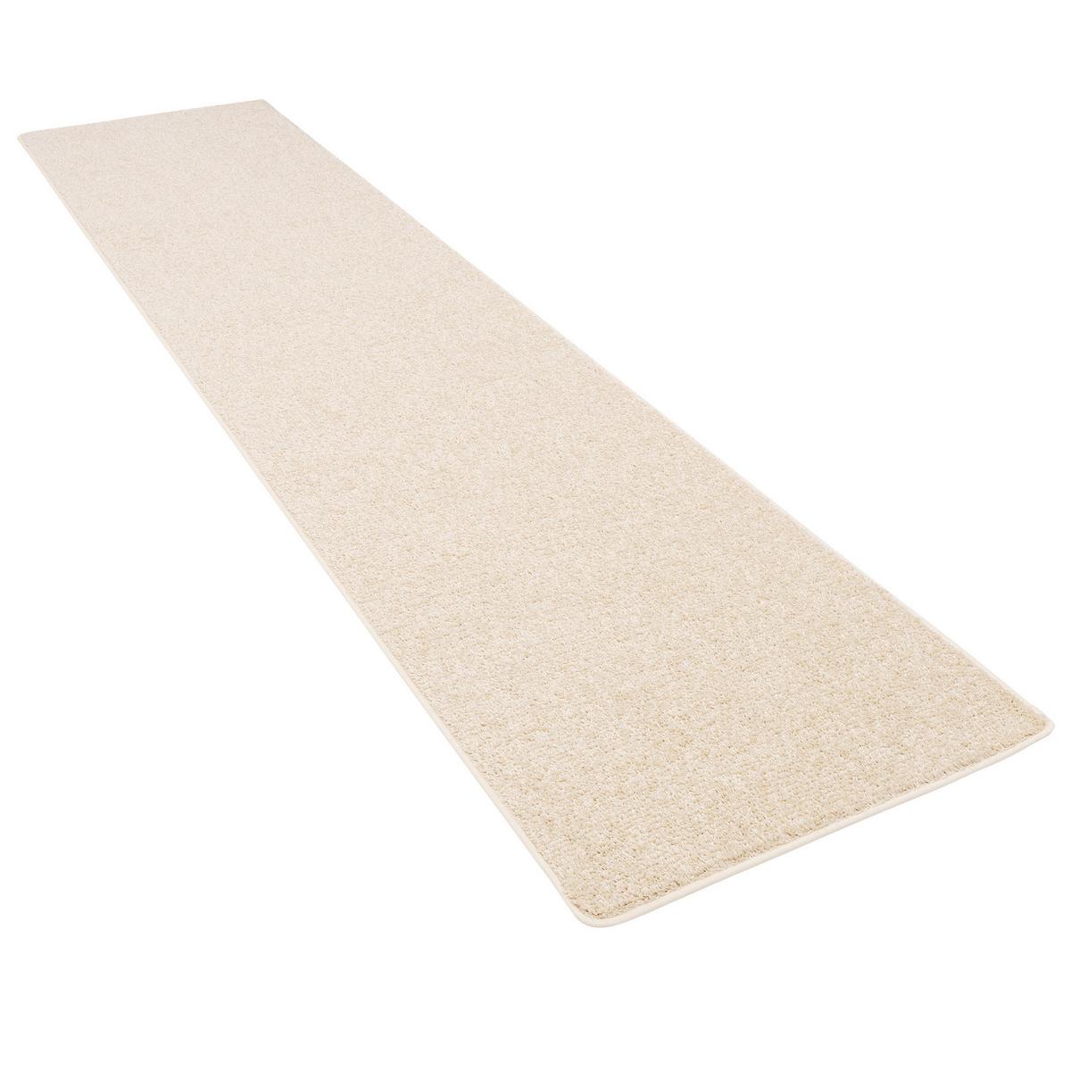 HOCHFLOR VELOURS TEPPICH LÄUFER MONA - Creme, Textil (80/200cm) - Snapstyle
