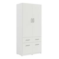DREHTÜRENSCHRANK RYGEN 90,9/197,5/53,3cm 2-türig Weiß - Weiß, Holzwerkstoff (90.9/197.5/53.3cm) - MASSENO