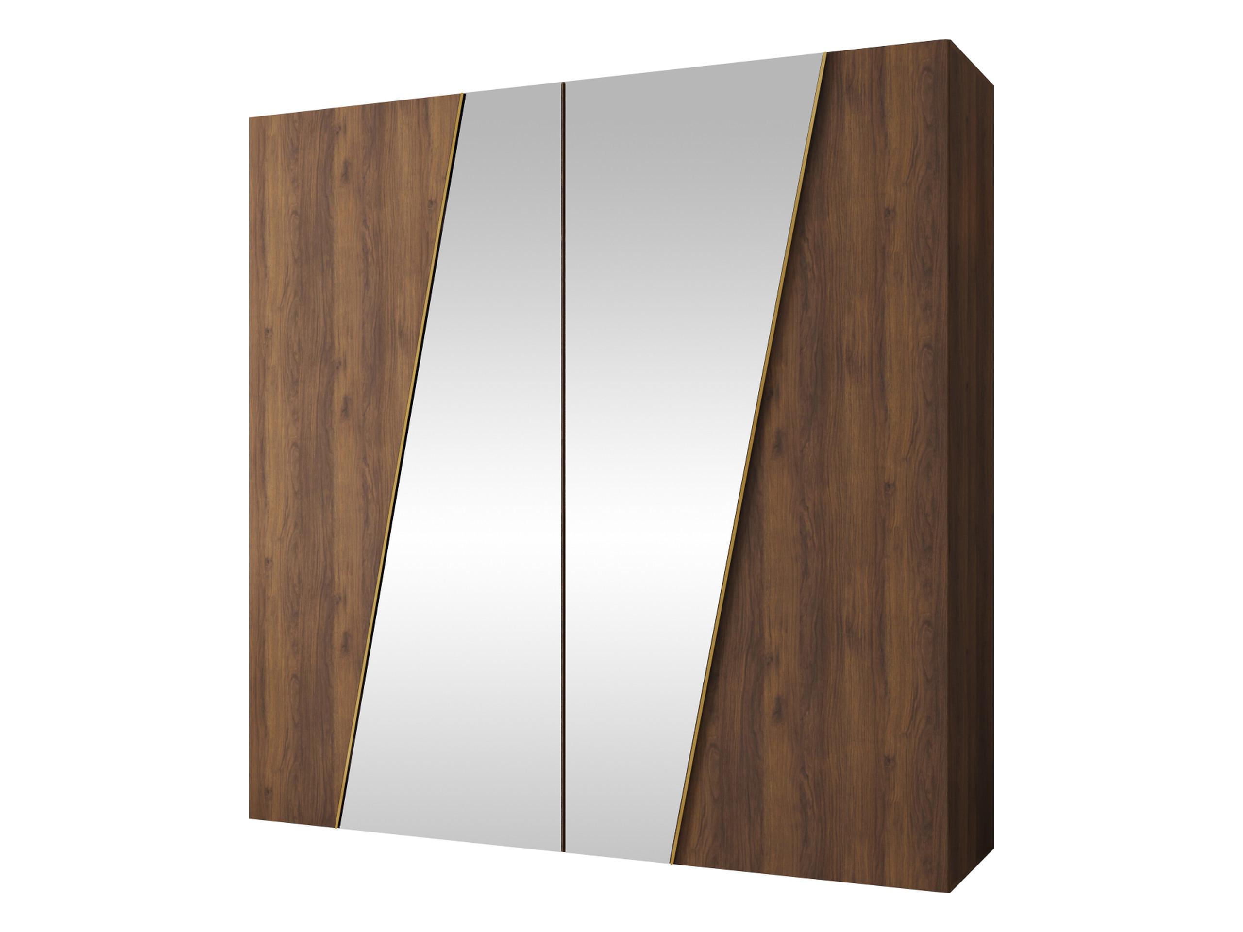 DREHTÜRENSCHRANK Zen 2L 200 cm - Goldfarben/Nussbaumfarben, Holzwerkstoff/Kunststoff (200/202/50cm) - MIRJAN24