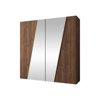 DREHTÜRENSCHRANK Zen 2L 200 cm - Goldfarben/Nussbaumfarben, Holzwerkstoff/Kunststoff (200/202/50cm) - MIRJAN24