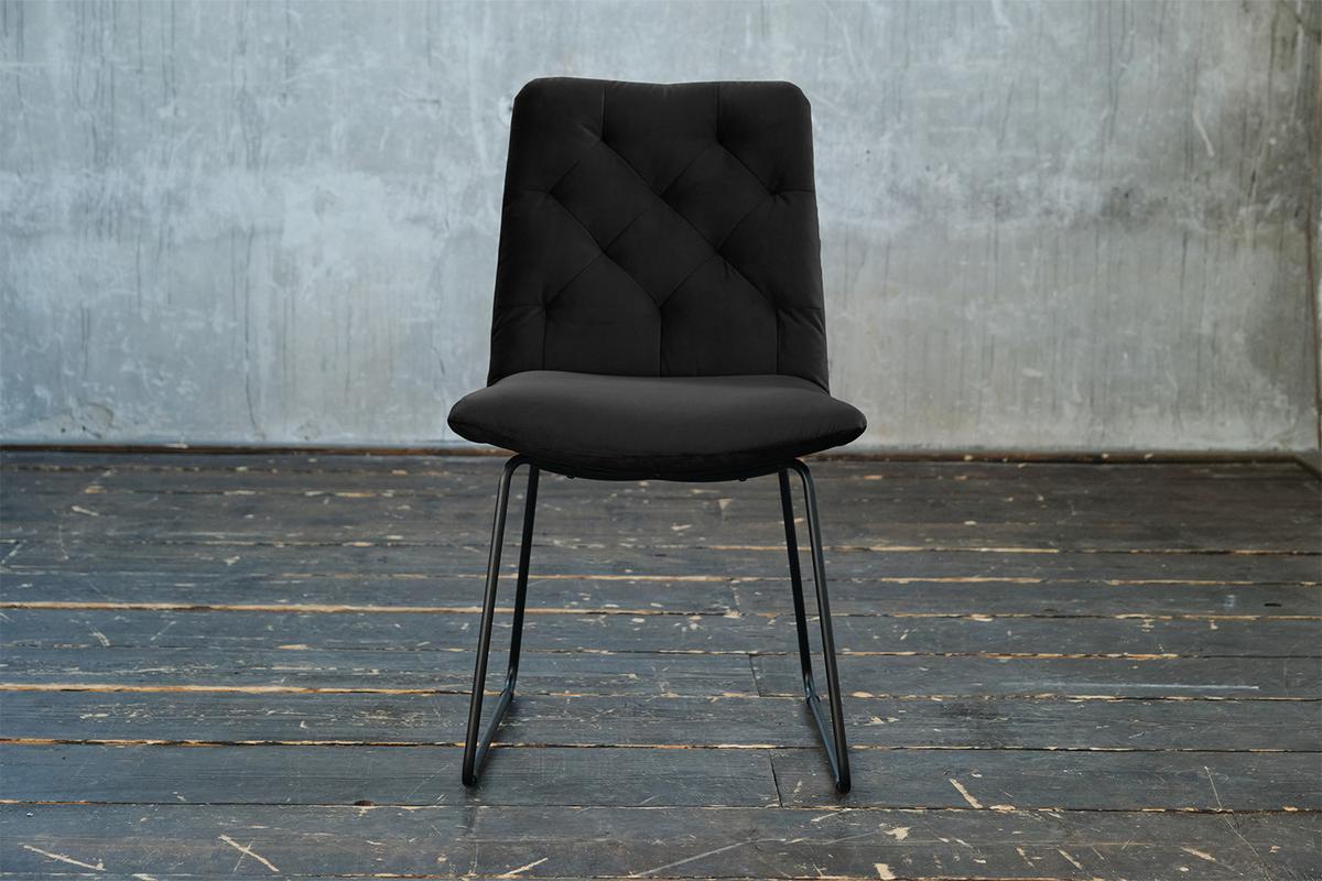 STUHL NEW CHARME Schwarz Velvet (1er-Set) - Schwarz, Textil (52/87/66cm) - KAWOLA