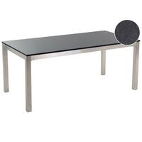 KONFERENZTISCH 90/180 cm Granit Schwarz Grosseto - Schwarz, Stein (180/90/76cm) - Beliani