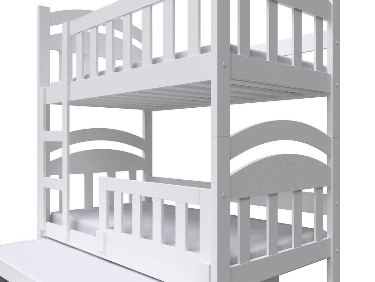 ETAGENBETT DUMBO mit Bettkasten 75x180 cm Weiß - Weiß, Holz (75/180cm) - MASSENO